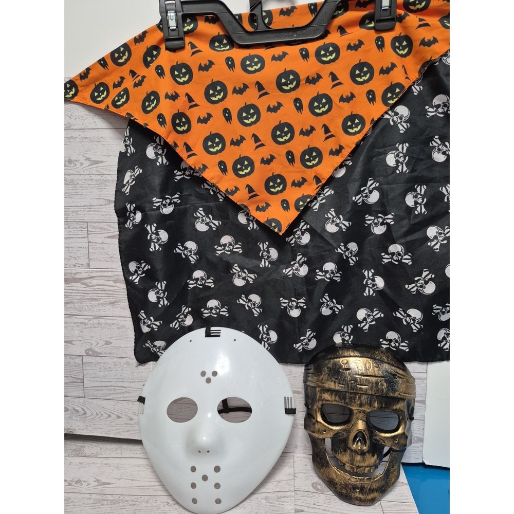 Lot Of Halloween Attire 2 Masks And 2 Scarves
